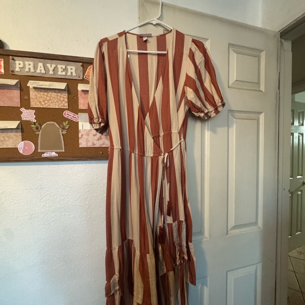 Knox Rose Red and Cream Striped Maxi Dress